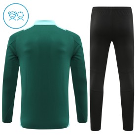 Manchester United Børn Trænings Sweatshirt Dragt 2024-25 Grøn Kvart-Zip